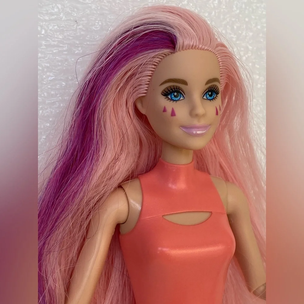 Barbie Pop Reveal Bubble Tea Series Doll with Pink Hair, Made To Move HTJ22
